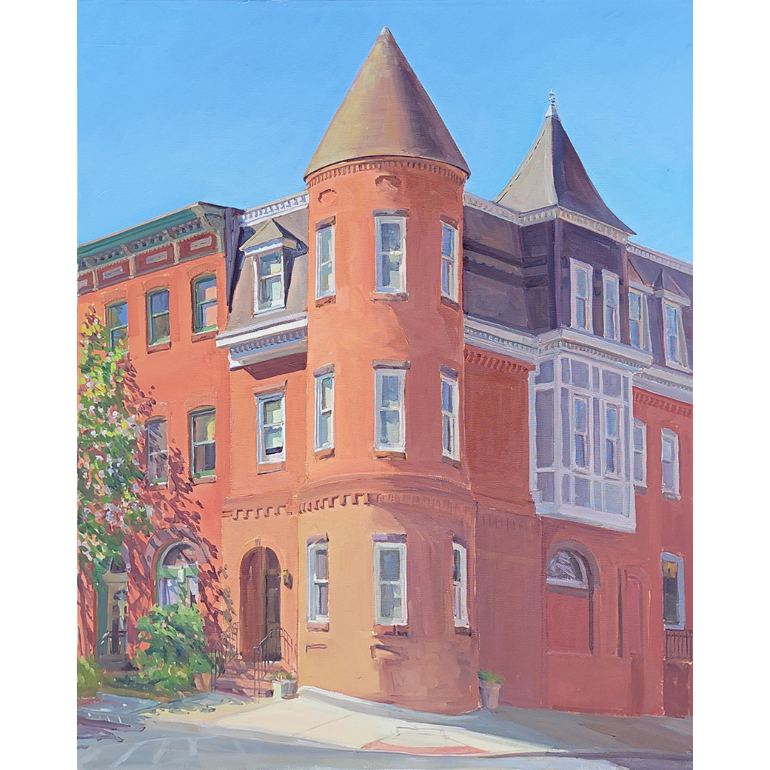 Patterson Park NW Corner: Original painting by Crystal Moll