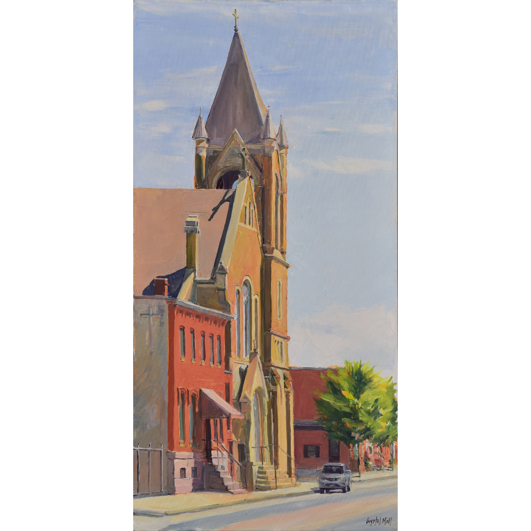 Castle and Tree: Original painting by Crystal Moll