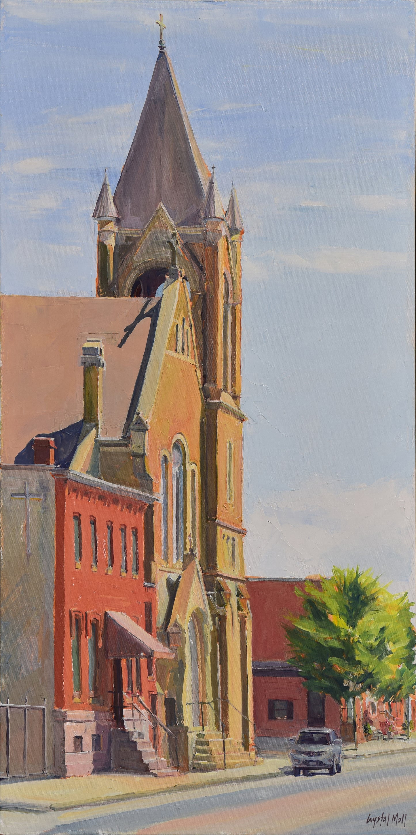 Castle and Tree: Original painting by Crystal Moll