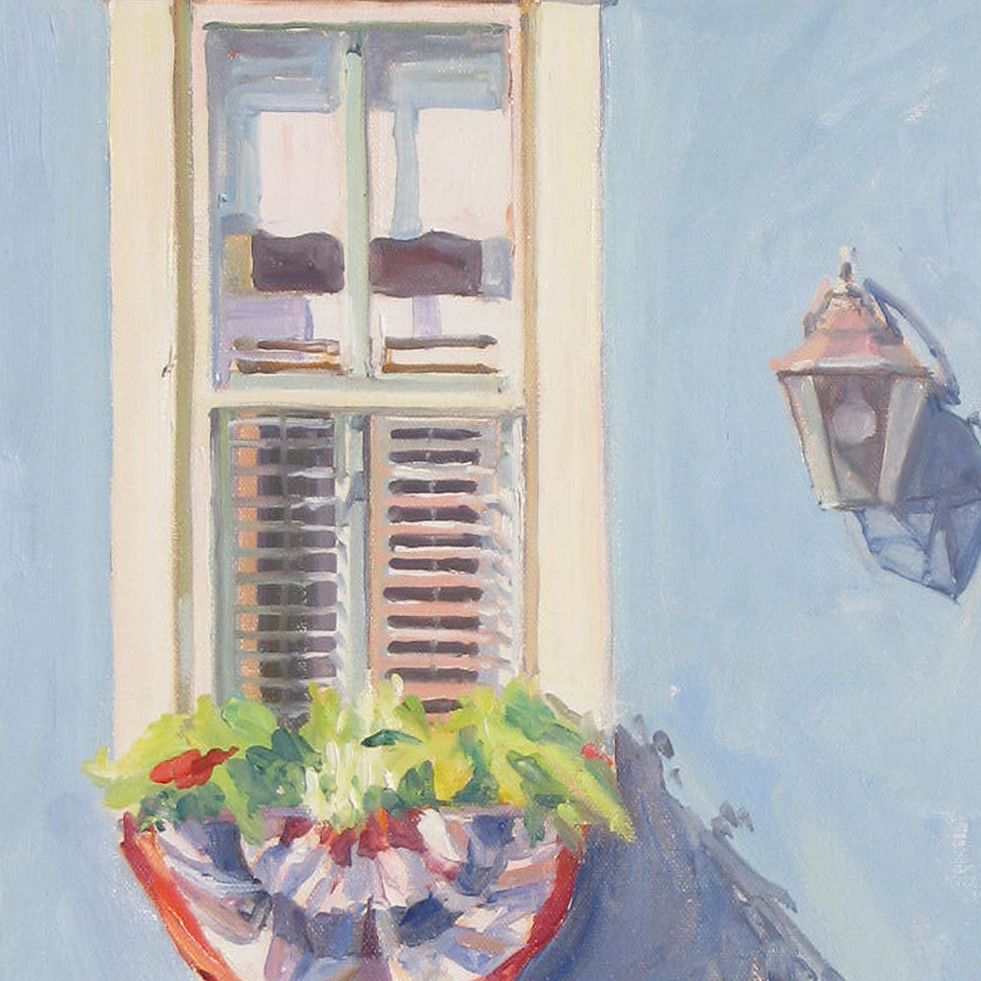 Dressed Window: Original painting by Crystal Moll