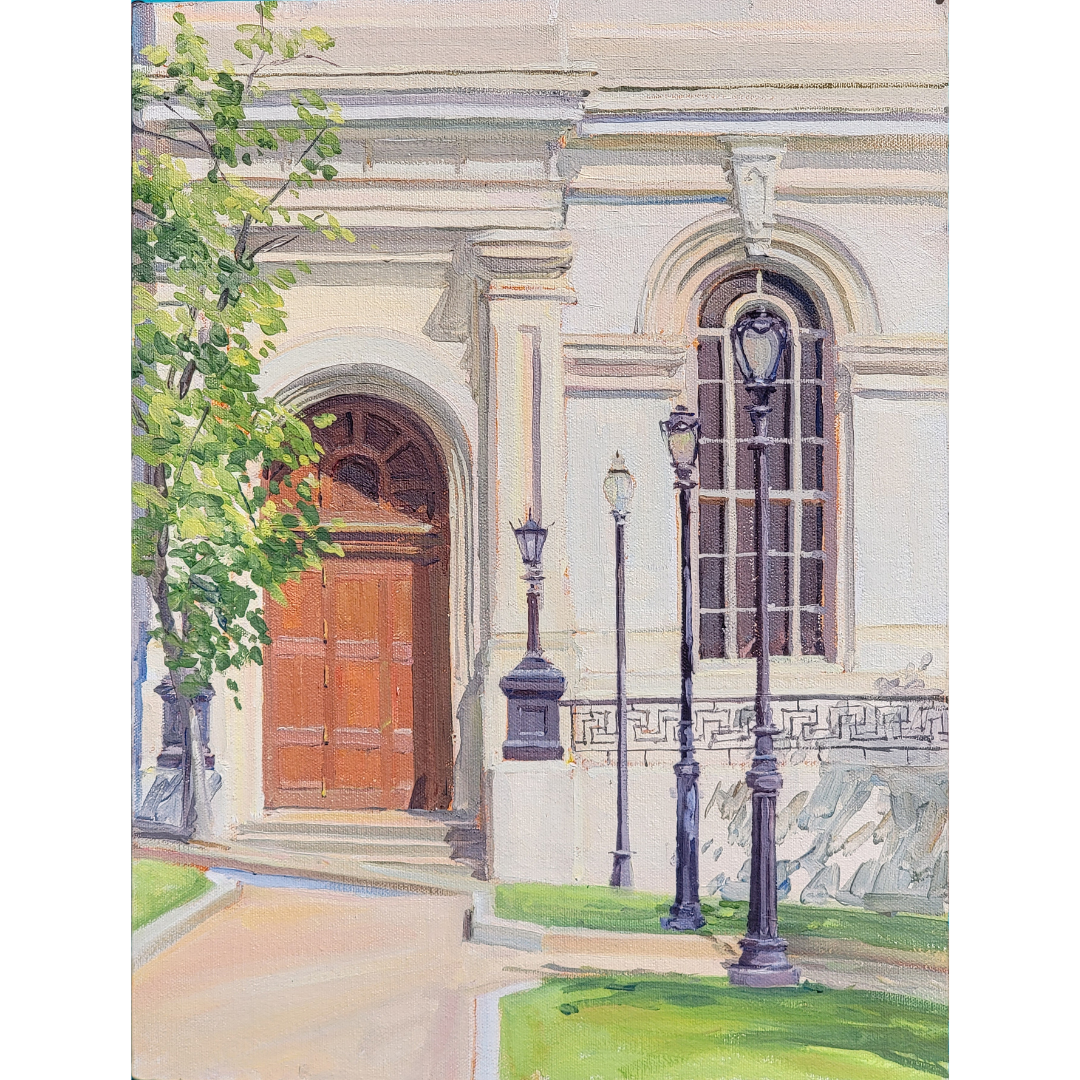 Exit Left: Original painting by Crystal Moll