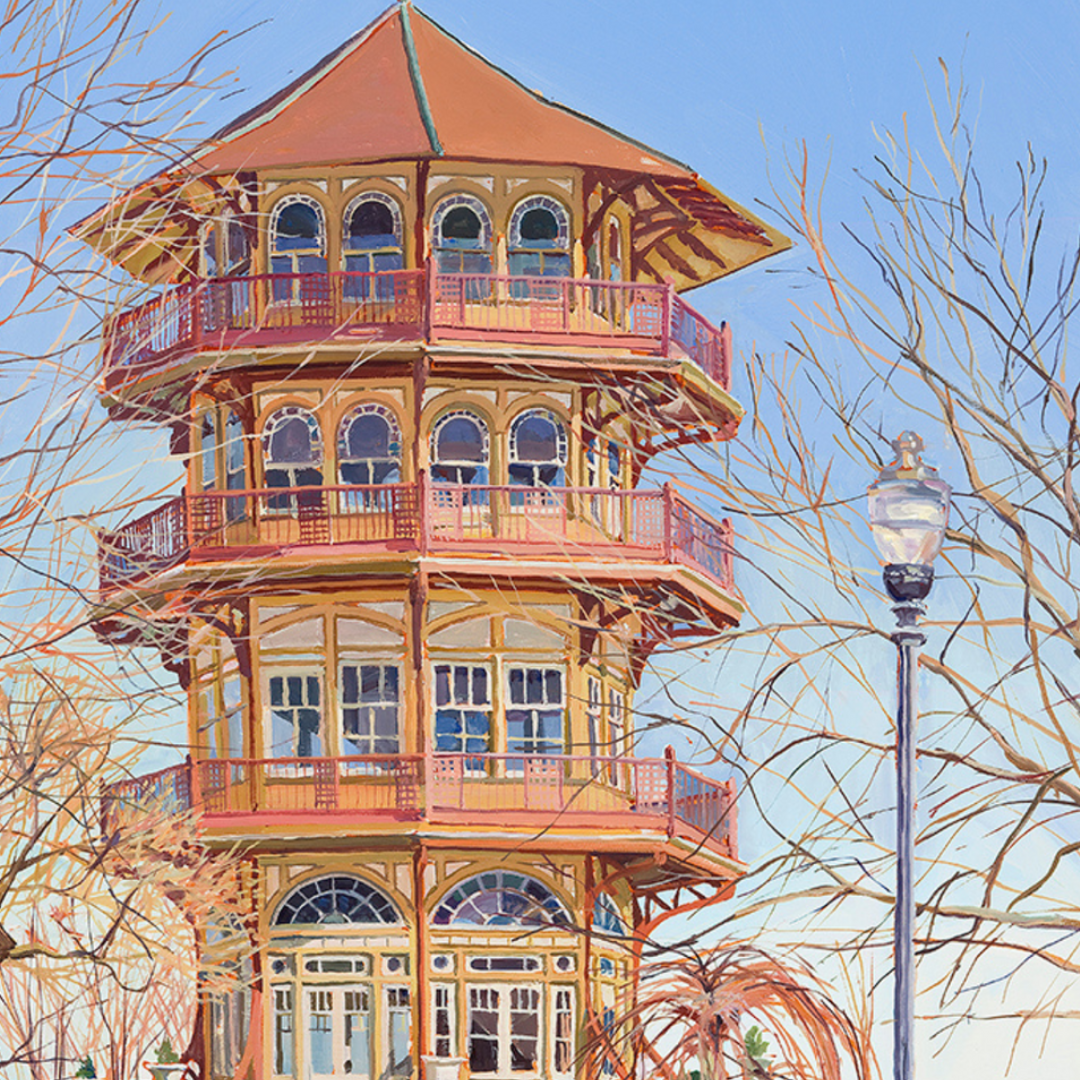 "Pagoda": Baltimore's Patterson Park Observatory. Fine Art Print of an Original Painting by Crystal Moll