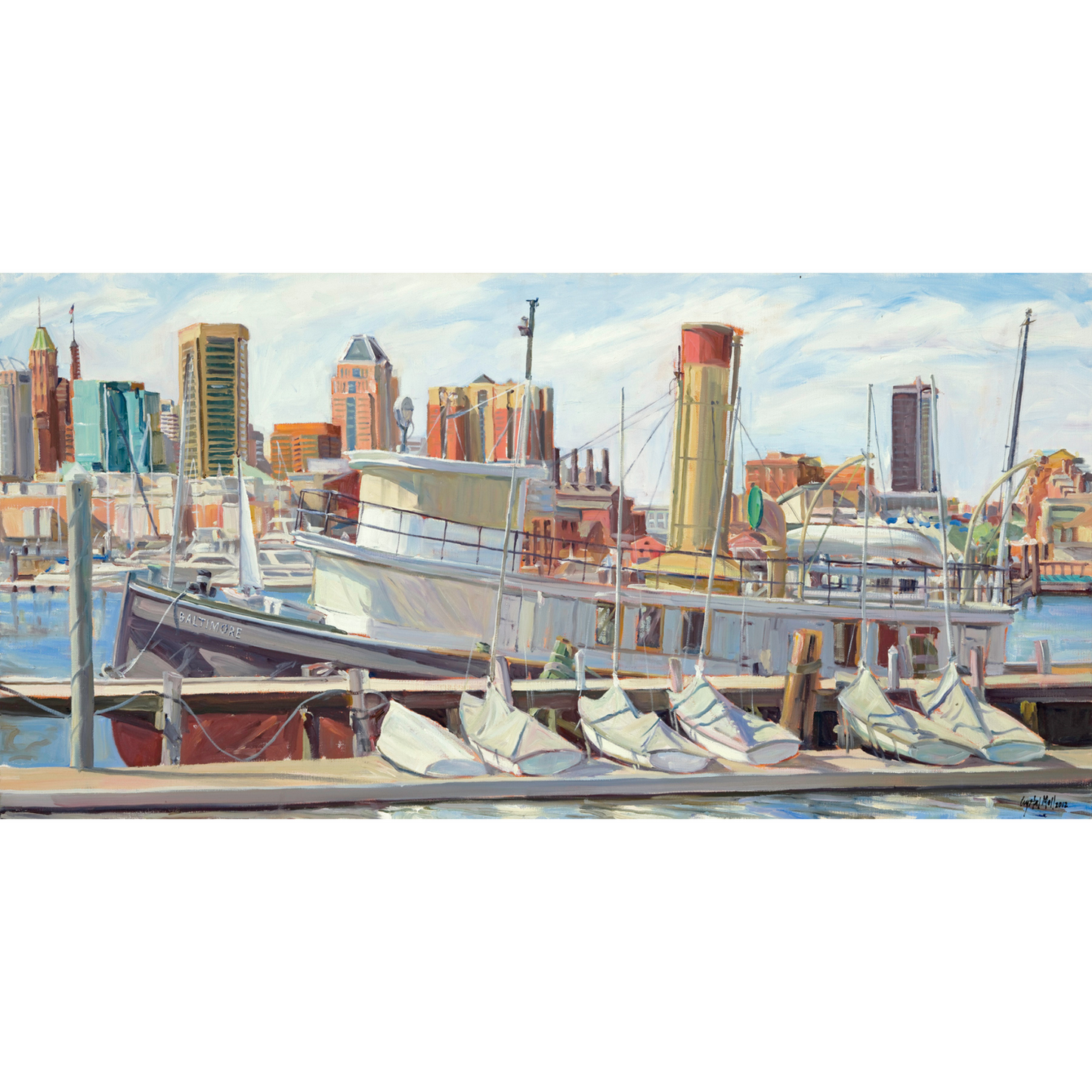 "Baltimore Tug": FINE ART PRINT of an original painting by Crystal Moll