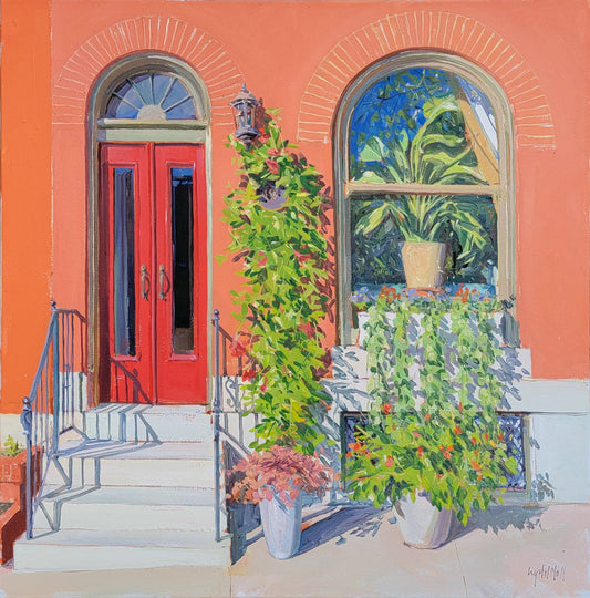 Blooming On Warren: Original painting by Crystal Moll