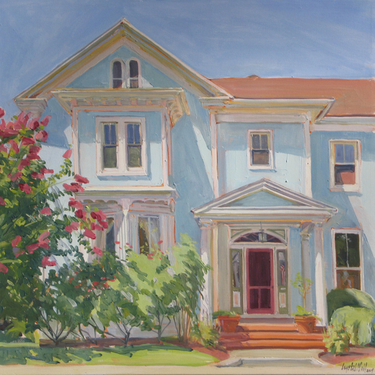 Blue on Blue: Original painting by Crystal Moll