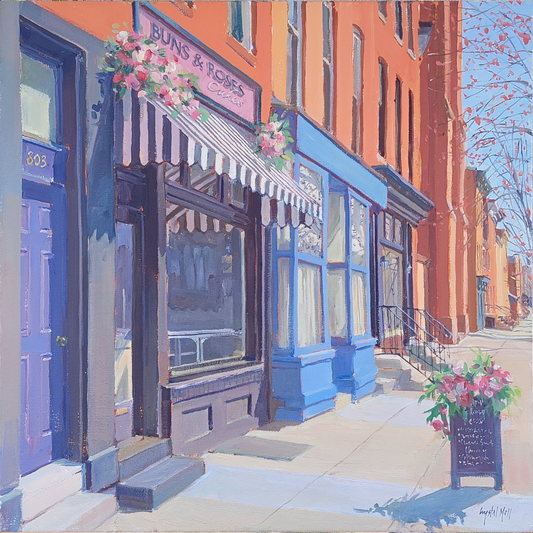 Buns and Roses: Original painting by Crystal Moll