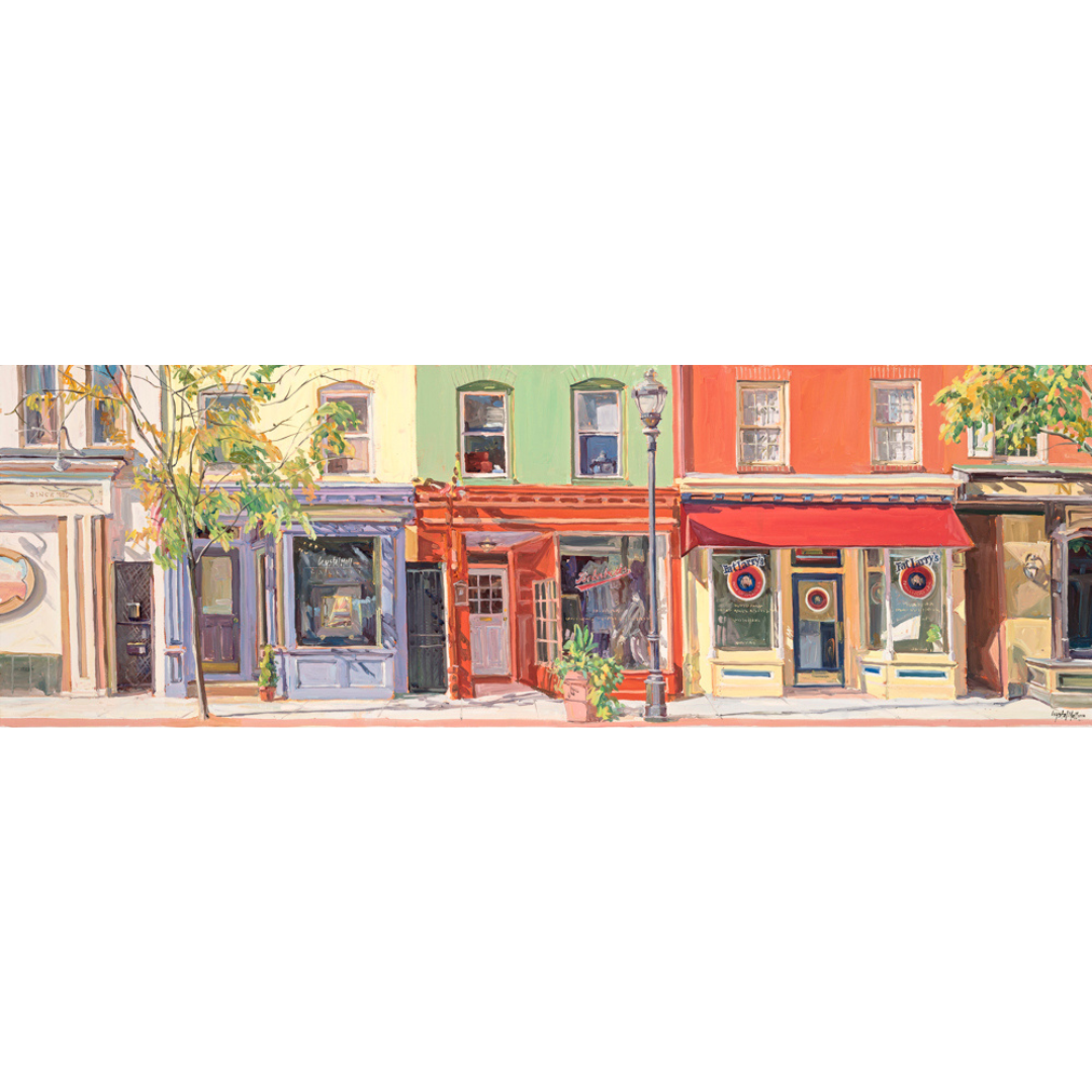 "Charles Street Neighbors": FINE ART PRINT of an original painting by Crystal Moll