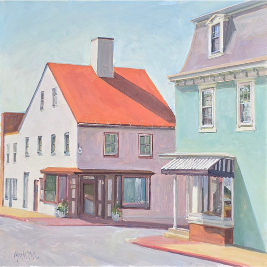 Corner Conversation: Original painting by Crystal Moll