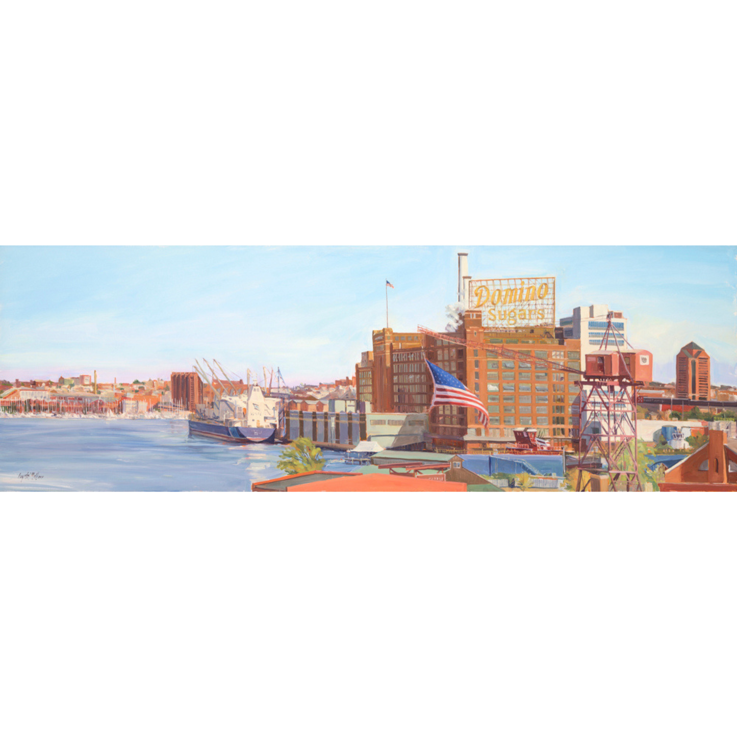 "Sweet Roof's View" Domino Sugars.  Fine Art Print of an Original Painting by Crystal Moll
