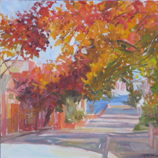 Falling Fall: Original painting by Crystal Moll