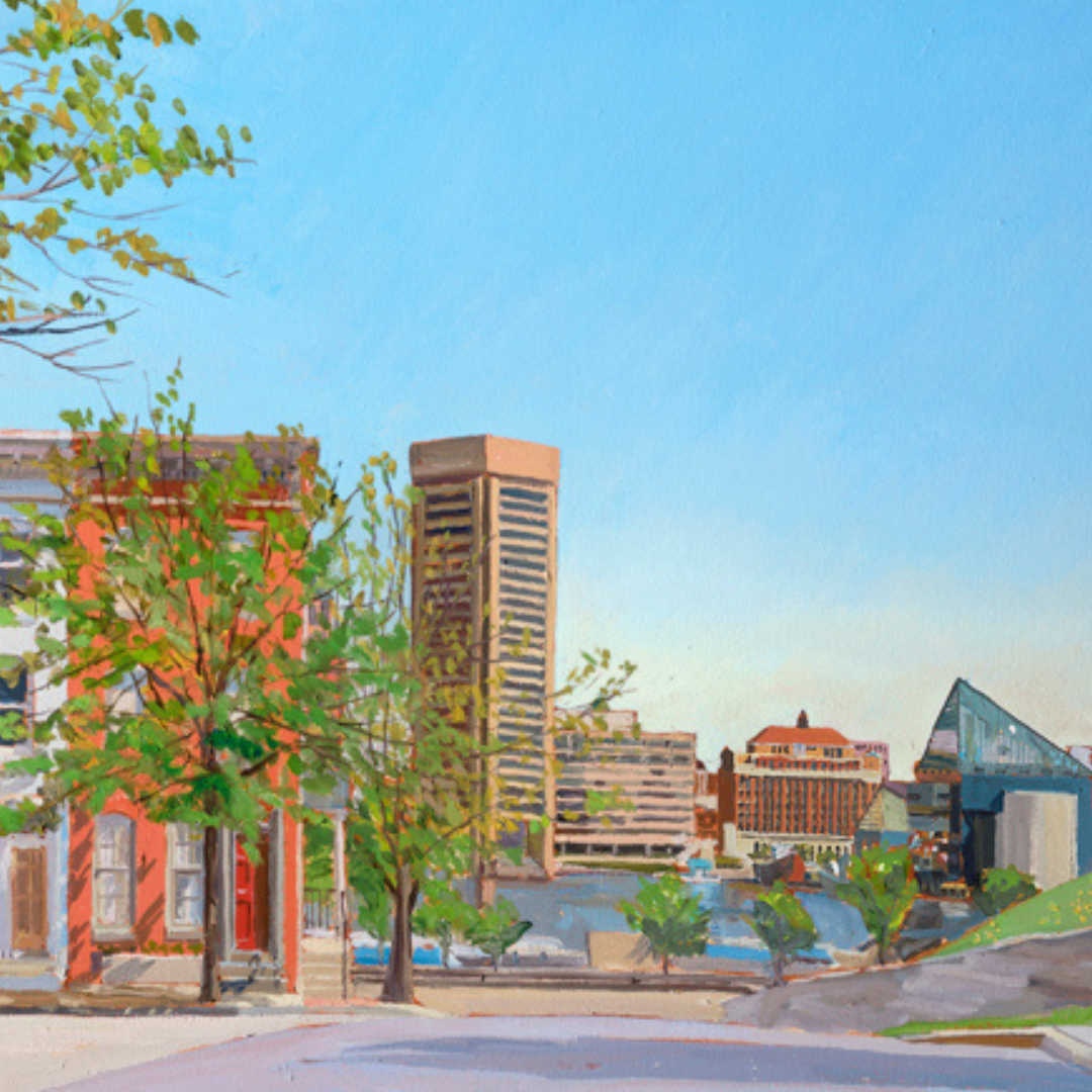 "Hillside Neighbors": FINE ART PRINT of an original painting by Crystal Moll