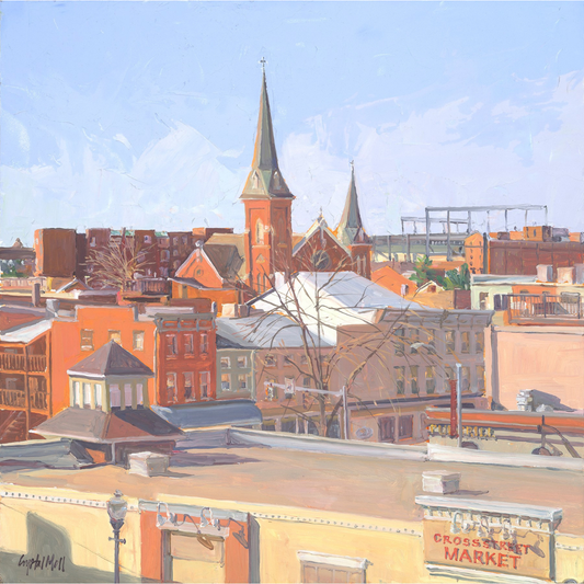 "Market Shadow": FINE ART PRINT of an original painting by Crystal Moll