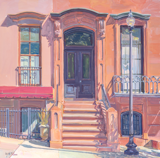 "On the Square": FINE ART PRINT of an original painting by Crystal Moll