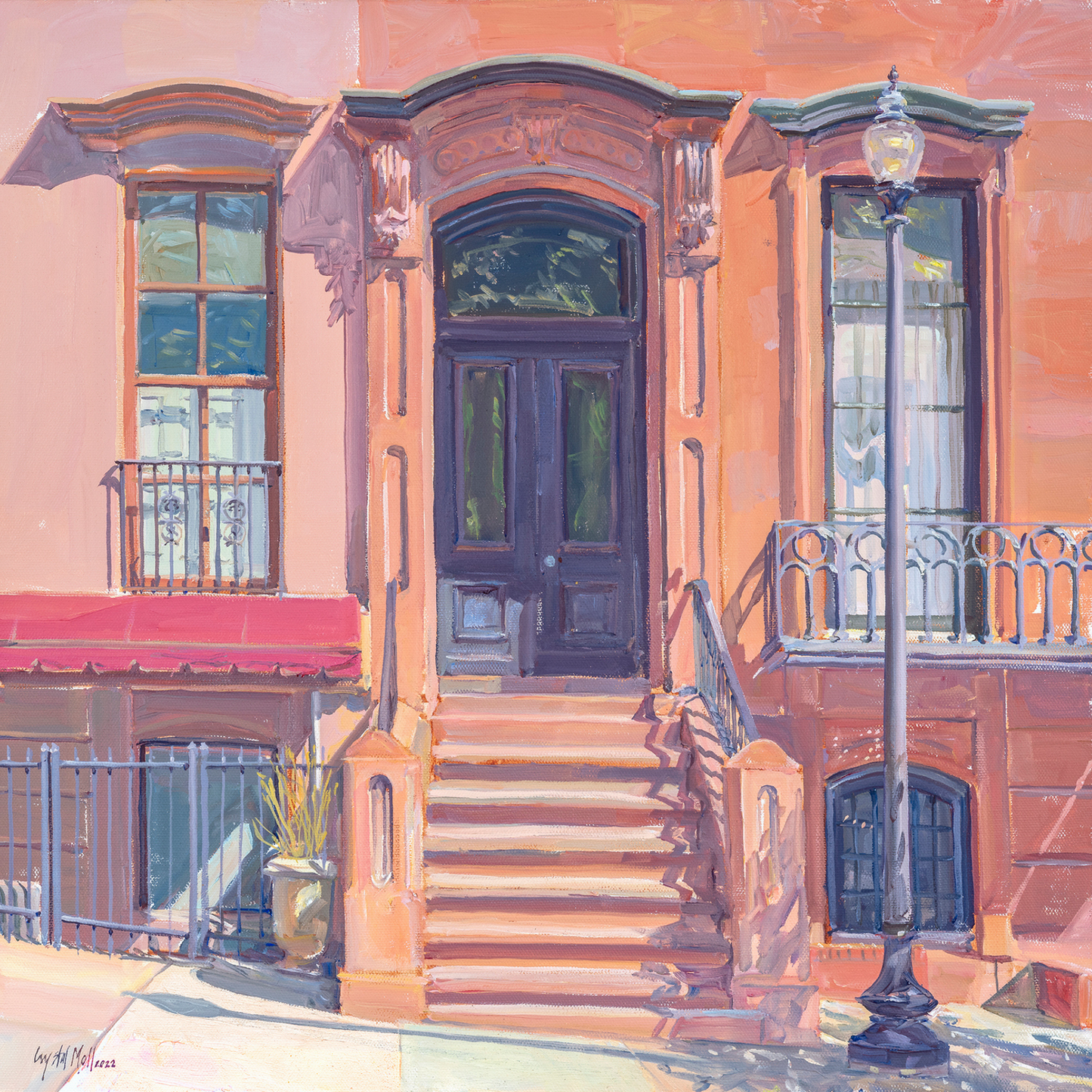 On the Square: Original painting by Crystal Moll