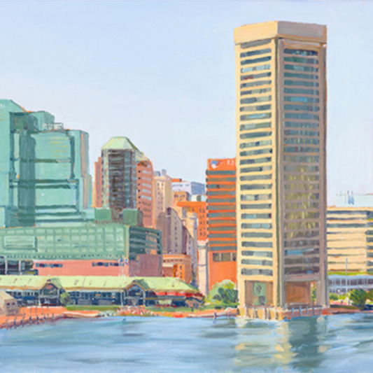 "Our Harbor from Federal Hill" Baltimore. FINE ART PRINT of an original painting by Crystal Moll