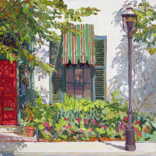 "Shadows of London Shop": FINE ART PRINT of an original painting by Crystal Moll