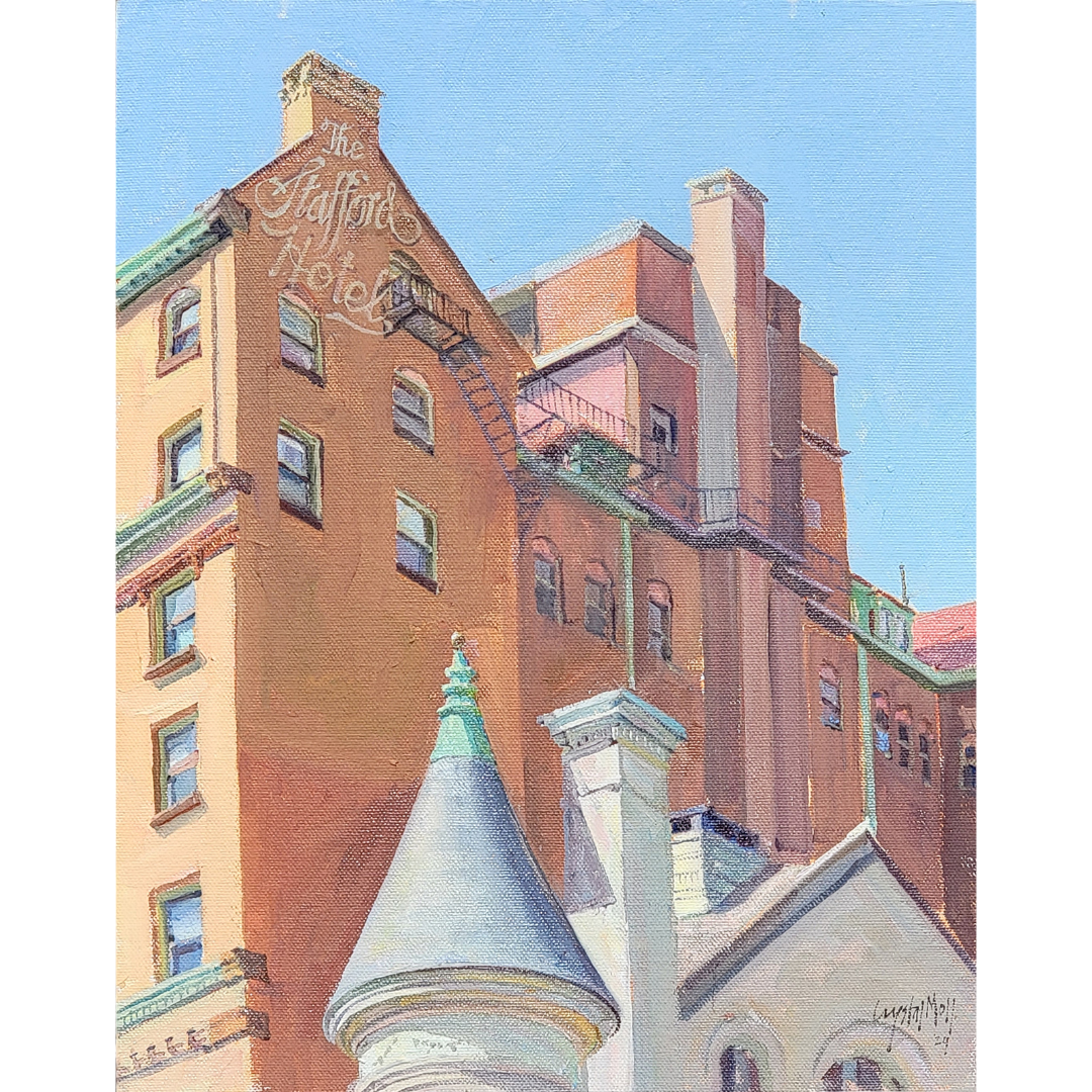 "Strafford Hotel & Wedding Present": Original painting by Crystal Moll