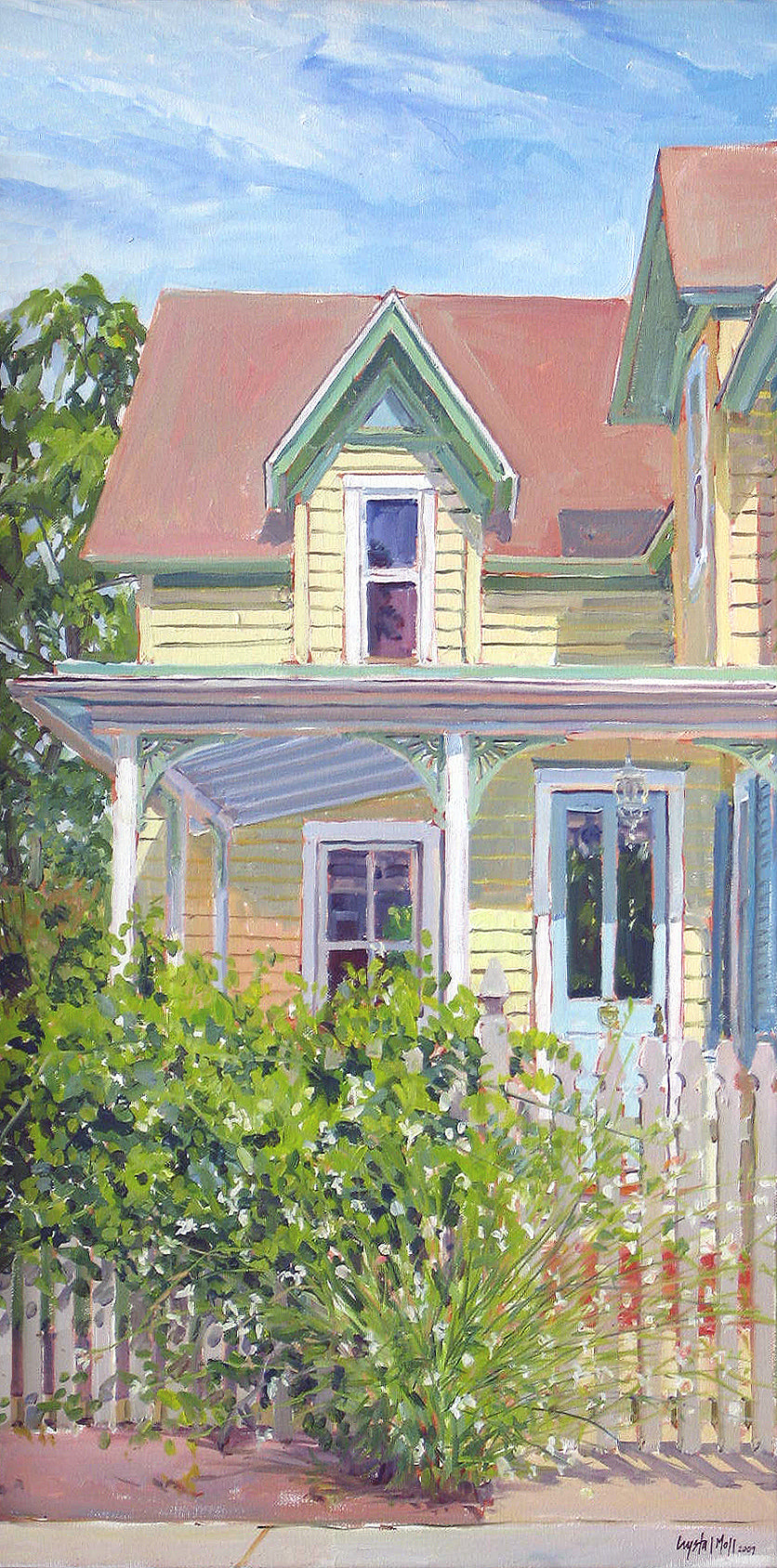Yellow House : Original painting by Crystal Moll