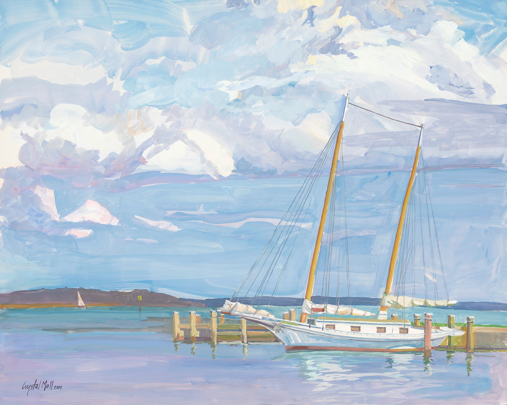 "Bugeye" Sailboat Eastern Shore. FINE ART PRINT of an original painting by Crystal Moll