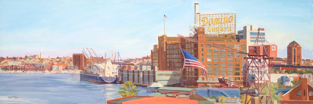 "Sweet Roof's View" Domino Sugars.  Fine Art Print of an Original Painting by Crystal Moll